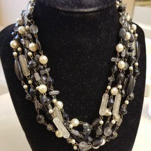 Vintage layered beads necklace